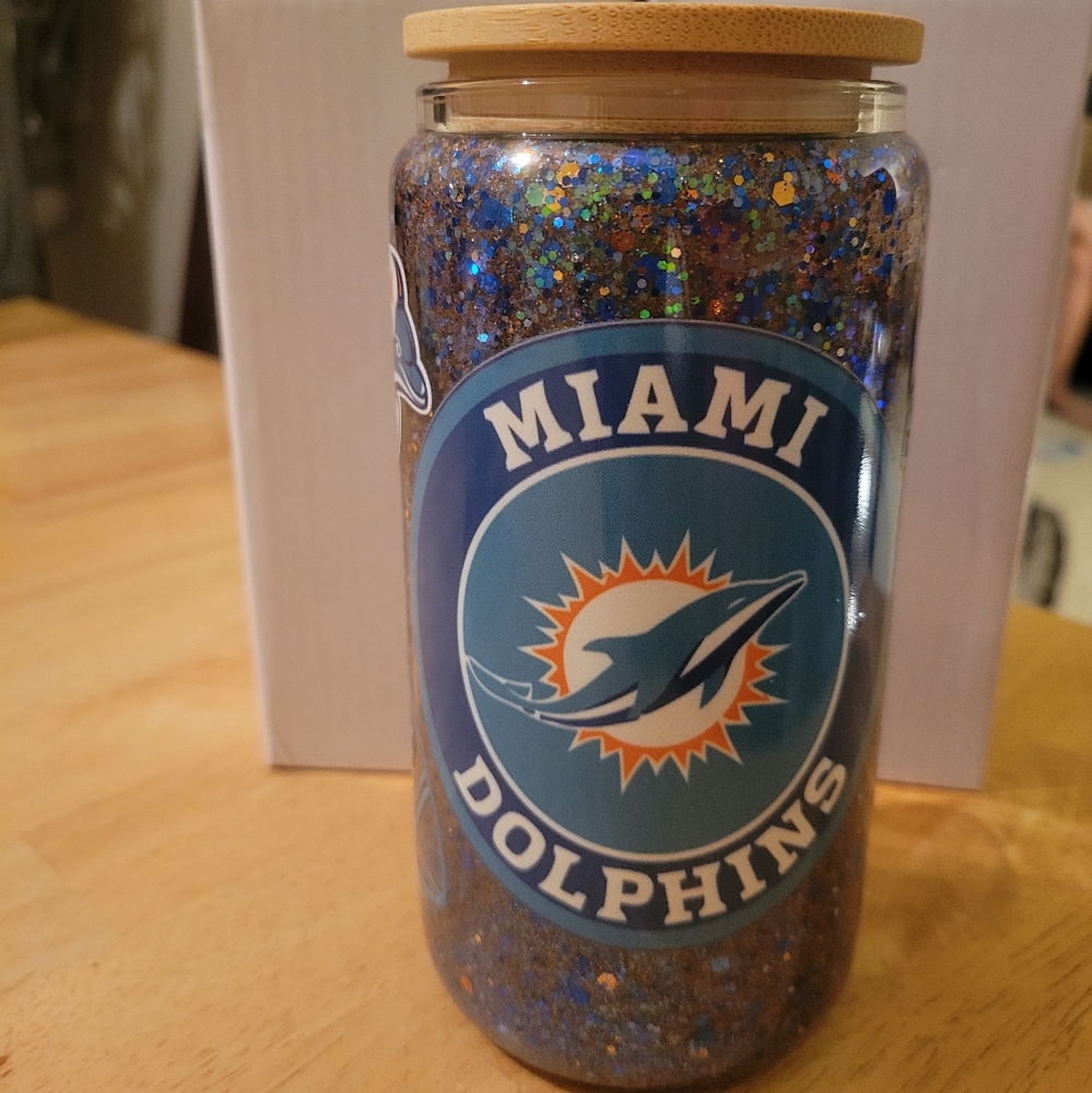 Miami Dolphins Glitter Cup